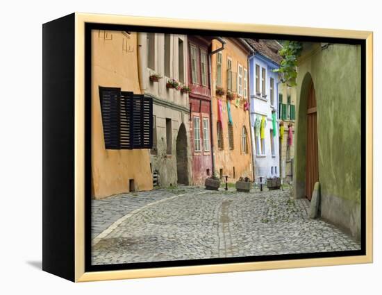 Medieval Old Town, Sighisoara, Transylvania, Romania-Russell Young-Framed Premier Image Canvas