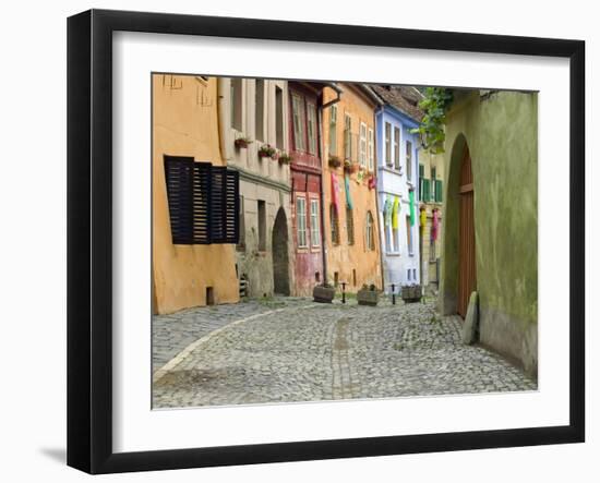 Medieval Old Town, Sighisoara, Transylvania, Romania-Russell Young-Framed Photographic Print