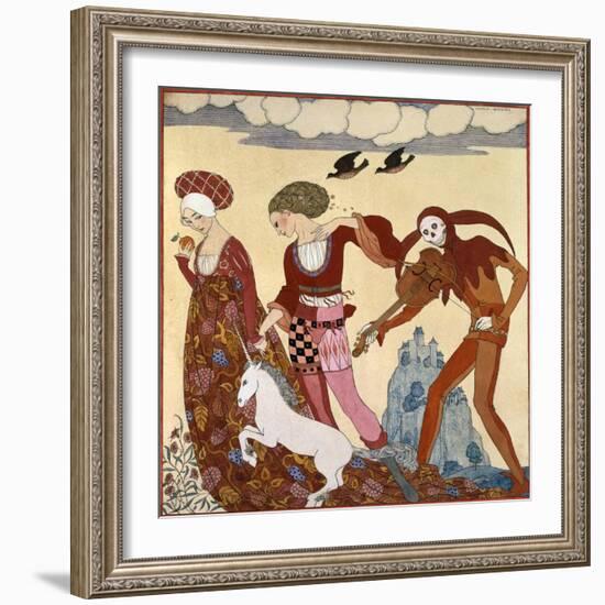 Medieval Scene-Georges Barbier-Framed Giclee Print