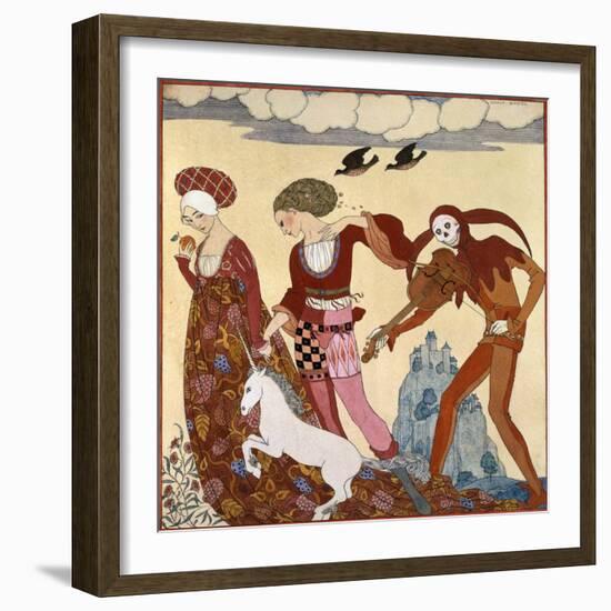 Medieval Scene-Georges Barbier-Framed Giclee Print