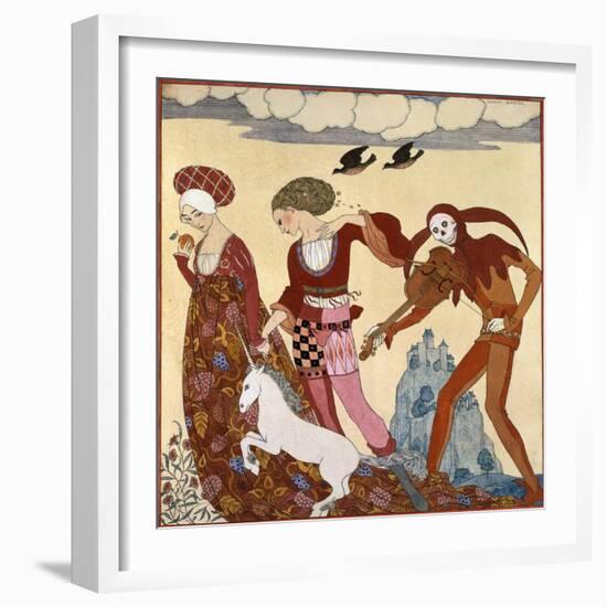 Medieval Scene-Georges Barbier-Framed Giclee Print