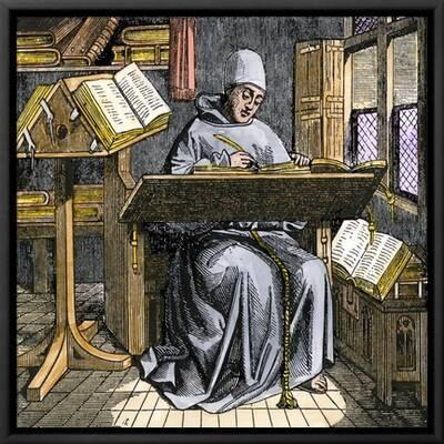 FOBO - Miniature painting of a scribe writing at a desk