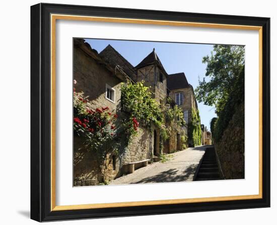 Medieval Street in the Old Town, Sarlat, Sarlat Le Caneda, Dordogne, France, Europe-Peter Richardson-Framed Photographic Print