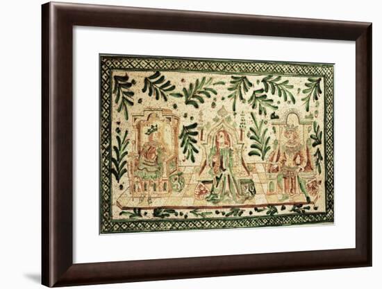 Medieval Style Decorative Plaque Depicting Constance of Hauteville-null-Framed Giclee Print