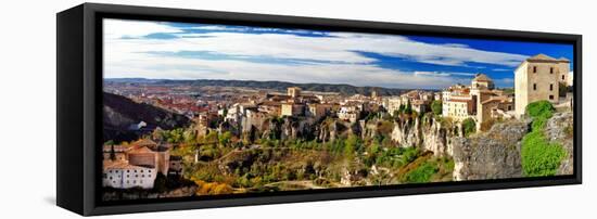 Medieval Town on Rocks Cuenca, Spain. Panorama-Maugli-l-Framed Premier Image Canvas
