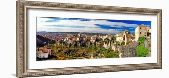 Medieval Town on Rocks Cuenca, Spain. Panorama-Maugli-l-Framed Photographic Print