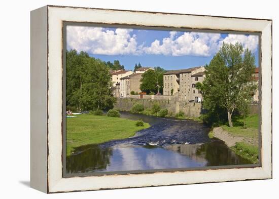 Medieval Village and Allier River, Lavoute Chilhac, Auvergne, Haute Loire, France, Europe-Guy Thouvenin-Framed Premier Image Canvas