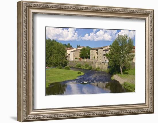 Medieval Village and Allier River, Lavoute Chilhac, Auvergne, Haute Loire, France, Europe-Guy Thouvenin-Framed Photographic Print