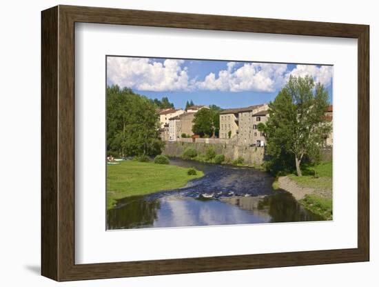 Medieval Village and Allier River, Lavoute Chilhac, Auvergne, Haute Loire, France, Europe-Guy Thouvenin-Framed Photographic Print