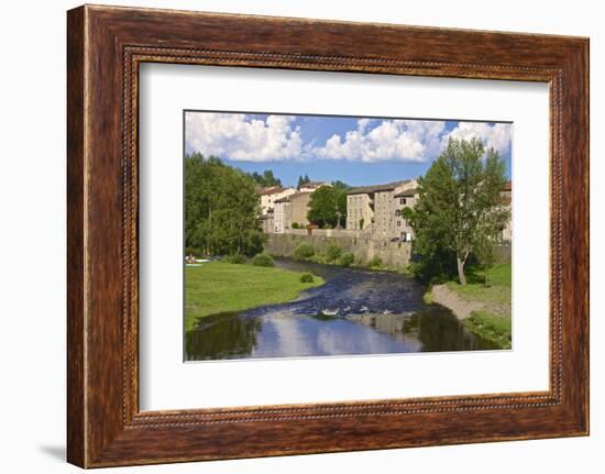 Medieval Village and Allier River, Lavoute Chilhac, Auvergne, Haute Loire, France, Europe-Guy Thouvenin-Framed Photographic Print