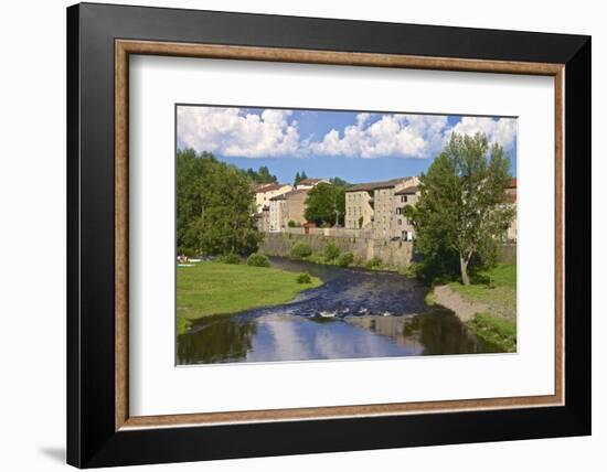 Medieval Village and Allier River, Lavoute Chilhac, Auvergne, Haute Loire, France, Europe-Guy Thouvenin-Framed Photographic Print