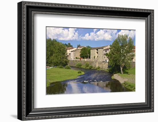 Medieval Village and Allier River, Lavoute Chilhac, Auvergne, Haute Loire, France, Europe-Guy Thouvenin-Framed Photographic Print