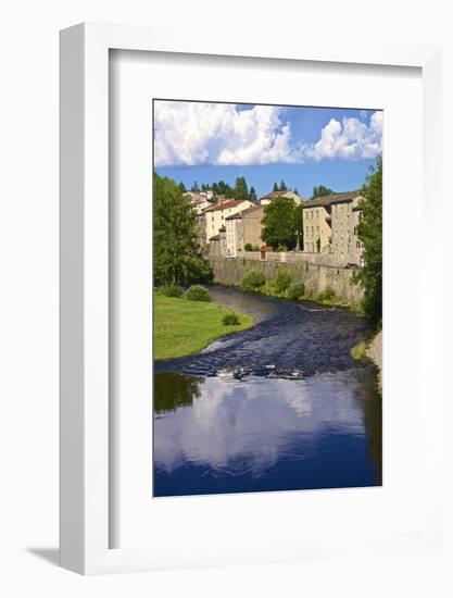 Medieval Village and Allier River, Lavoute Chilhac, Auvergne, Haute Loire, France, Europe-Guy Thouvenin-Framed Photographic Print