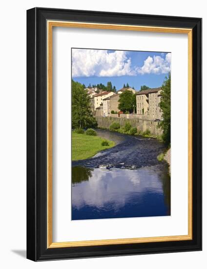 Medieval Village and Allier River, Lavoute Chilhac, Auvergne, Haute Loire, France, Europe-Guy Thouvenin-Framed Photographic Print