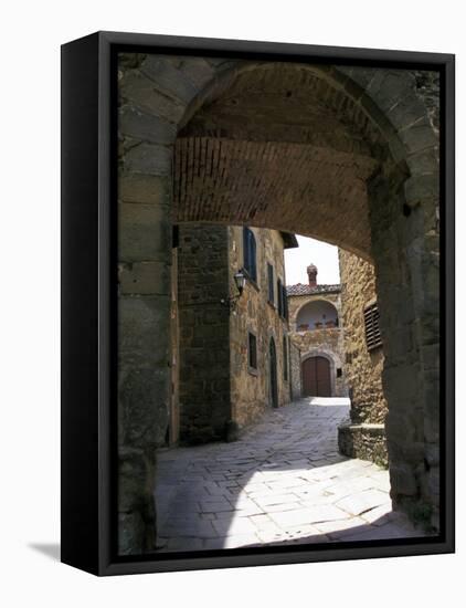Medieval Village Turret, Gangonza, Tuscany, Italy-Marilyn Parver-Framed Premier Image Canvas