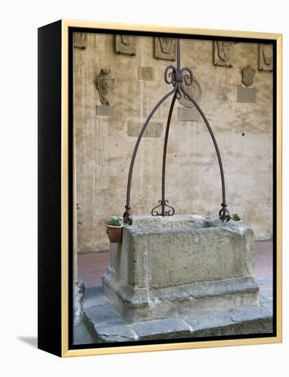 Medieval Well, Palazzo Dei Vicari, Scarperia, Florence, Tuscany, Italy, Europe-Nico Tondini-Framed Premier Image Canvas