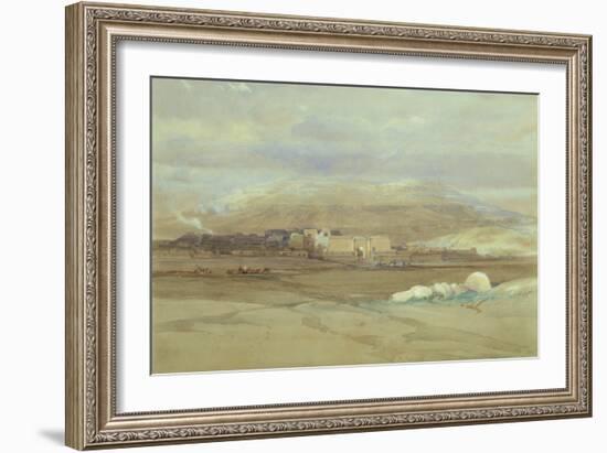 Medinet Habou, Thebes, 1838 pencil and watercolor-David Roberts-Framed Giclee Print