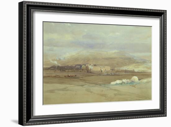 Medinet Habou, Thebes, 1838 pencil and watercolor-David Roberts-Framed Giclee Print