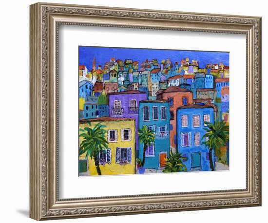 Meditarranean Idyll, 2023 (Acrylic on Canvas)-Margaret Coxall-Framed Giclee Print