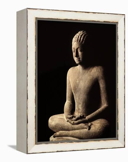 Meditating Buddha, Davaravati Period-null-Framed Premier Image Canvas