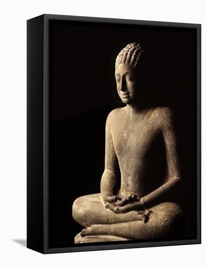 Meditating Buddha, Davaravati Period-null-Framed Premier Image Canvas