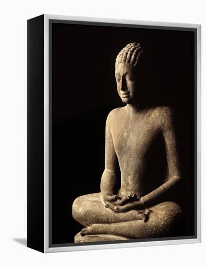 Meditating Buddha, Davaravati Period-null-Framed Premier Image Canvas