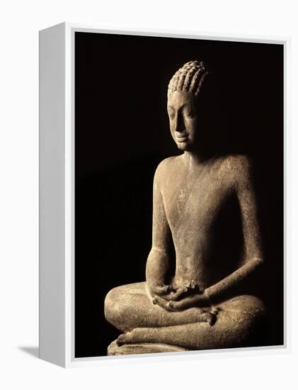 Meditating Buddha, Davaravati Period-null-Framed Premier Image Canvas