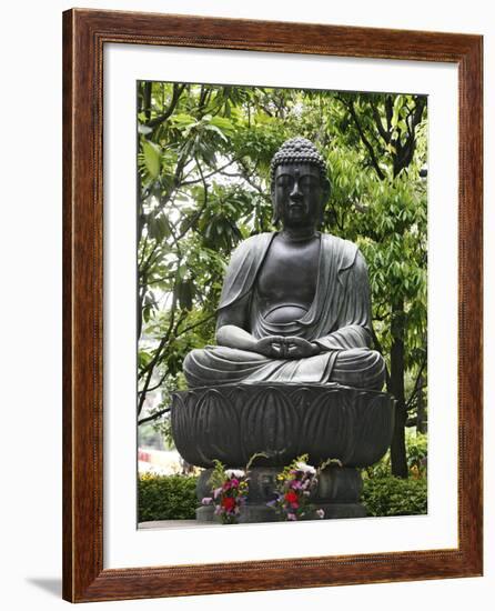 Meditating Buddha Statue, Tokyo, Japan, Asia-null-Framed Photographic Print