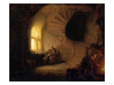 Philosopher in Meditation by Rembrandt Giclee Canvas Print