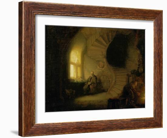 Meditating Philosopher, 1632-Rembrandt van Rijn-Framed Giclee Print