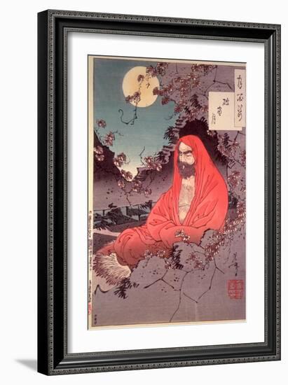 Meditation by Moonlight, (Colour Woodblock Print)-Tsukioka Kinzaburo Yoshitoshi-Framed Giclee Print