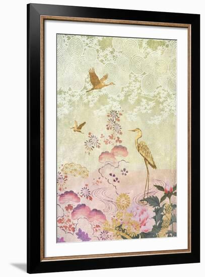Meditation Cranes-Belle Poesia-Framed Giclee Print