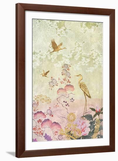 Meditation Cranes-Belle Poesia-Framed Giclee Print