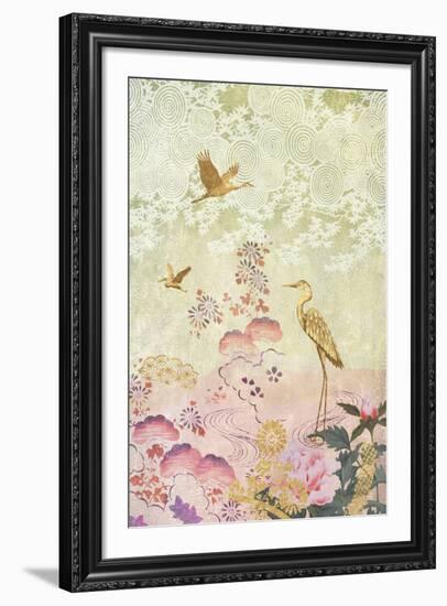 Meditation Cranes-Belle Poesia-Framed Giclee Print