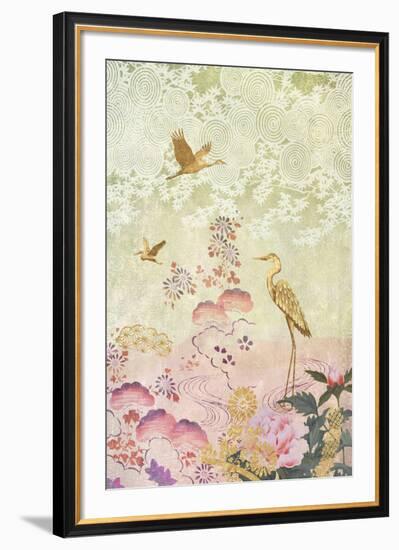 Meditation Cranes-Belle Poesia-Framed Giclee Print