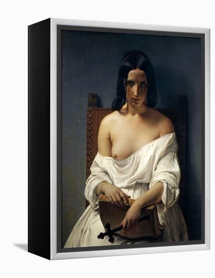 Meditation, Italy in 1848, 1851-Francesco Hayez-Framed Premier Image Canvas