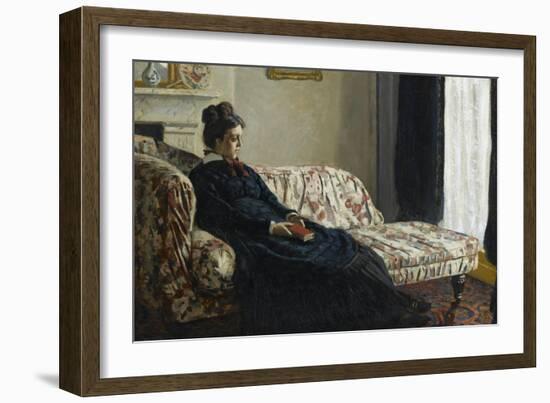 Méditation. Madame Monet au canapé, Camille Doncieux (1847-1879), première femme de l'artiste-Claude Monet-Framed Giclee Print