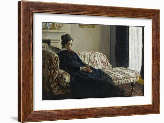 Méditation. Madame Monet au canapé, Camille Doncieux (1847-1879), première femme de l'artiste-Claude Monet-Framed Giclee Print