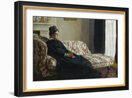 Méditation. Madame Monet au canapé, Camille Doncieux (1847-1879), première femme de l'artiste-Claude Monet-Framed Giclee Print