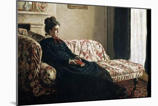 Meditation or Madame Monet in the Canape (Oil on Canvas, 1871)-Claude Monet-Mounted Giclee Print