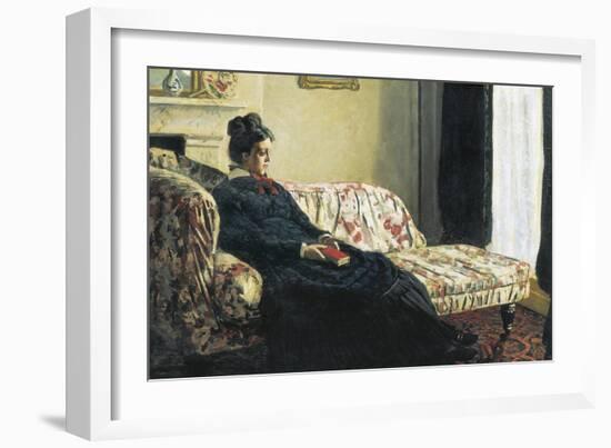 Meditation, or Madame Monet on the Sofa-Claude Monet-Framed Art Print