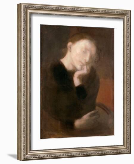 Meditation Par Carriere, Eugene (1849-1906), Ca 1892 - Oil on Canvas, 65,5X48,7 - Ohara Museum of A-Eugene Carriere-Framed Giclee Print