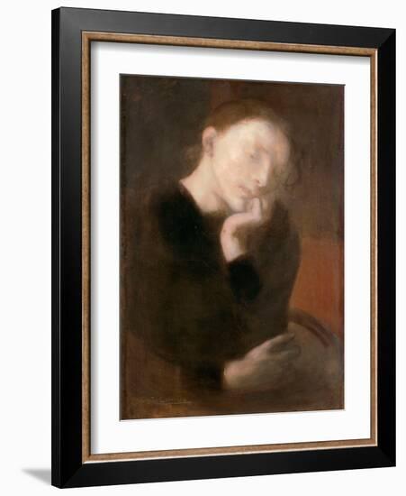 Meditation Par Carriere, Eugene (1849-1906), Ca 1892 - Oil on Canvas, 65,5X48,7 - Ohara Museum of A-Eugene Carriere-Framed Giclee Print