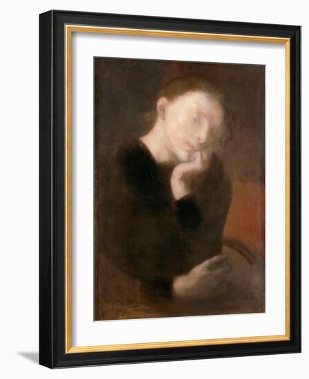 Meditation Par Carriere, Eugene (1849-1906), Ca 1892 - Oil on Canvas, 65,5X48,7 - Ohara Museum of A-Eugene Carriere-Framed Giclee Print