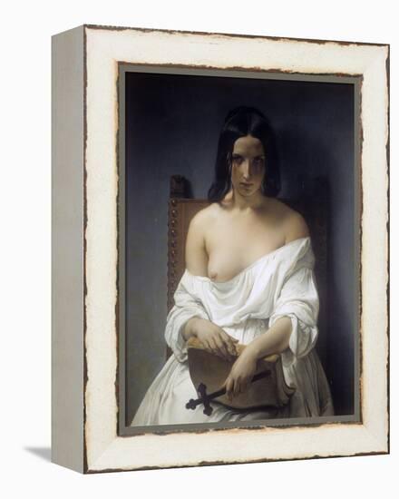 Meditation-Francesco Hayez-Framed Stretched Canvas