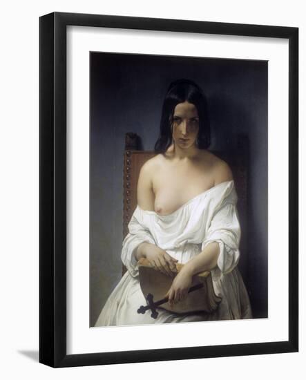 Meditation-Francesco Hayez-Framed Art Print