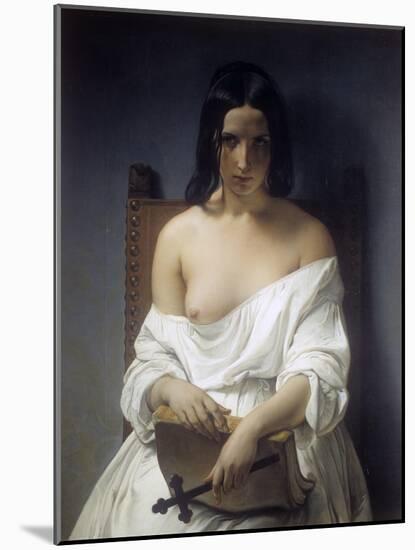 Meditation-Francesco Hayez-Mounted Art Print