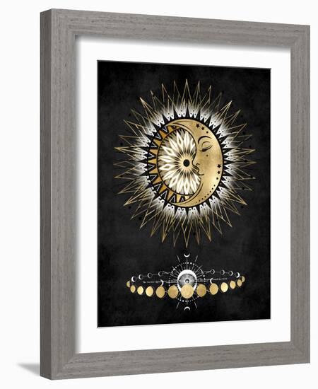 Meditative Moon II-Oliver Jeffries-Framed Art Print