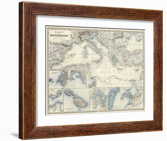 Mediterranean Basin, c.1861-Alexander Keith Johnston-Framed Art Print