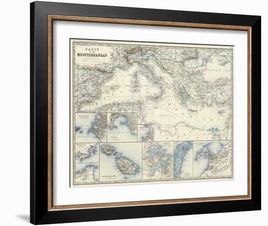 Mediterranean Basin, c.1861-Alexander Keith Johnston-Framed Art Print